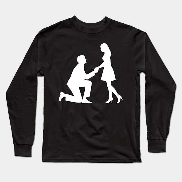 Wedding proposal Long Sleeve T-Shirt by Designzz